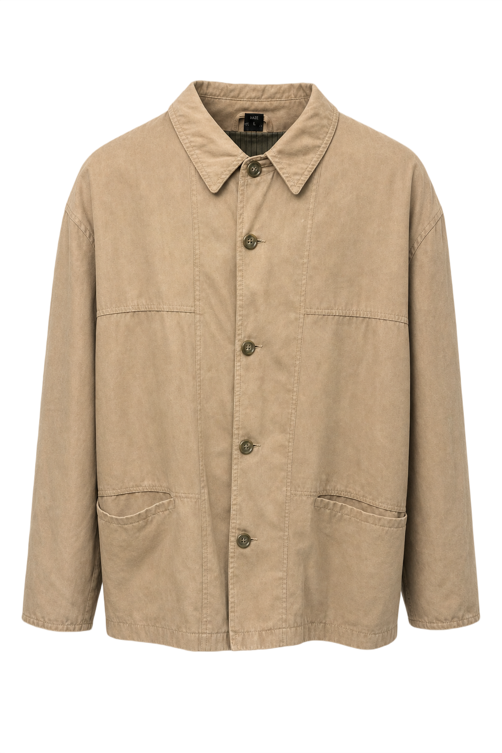 1990s Beige Cotton Jacket - Front View