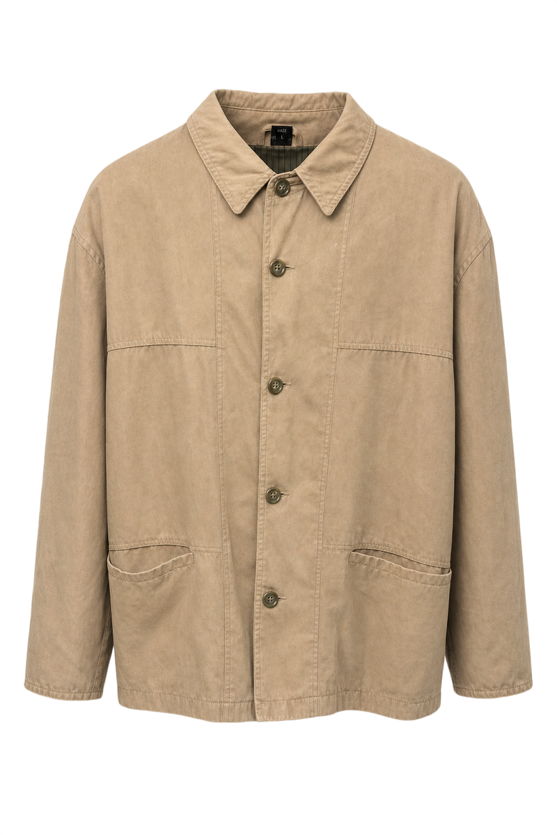 1990s Beige Cotton Jacket - Front View