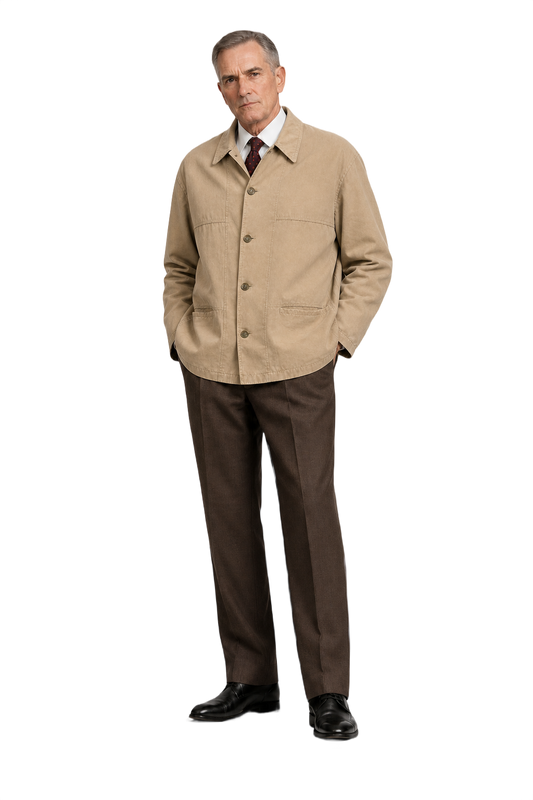 1990s Beige Cotton Jacket - Model