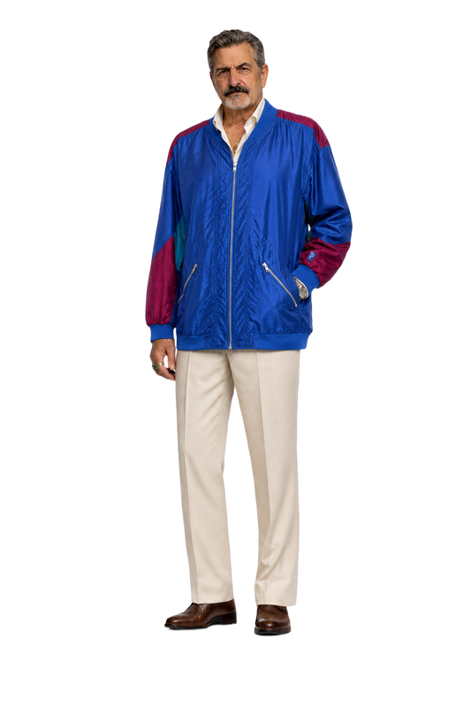 1980s Blue Nylon Jacket - Model