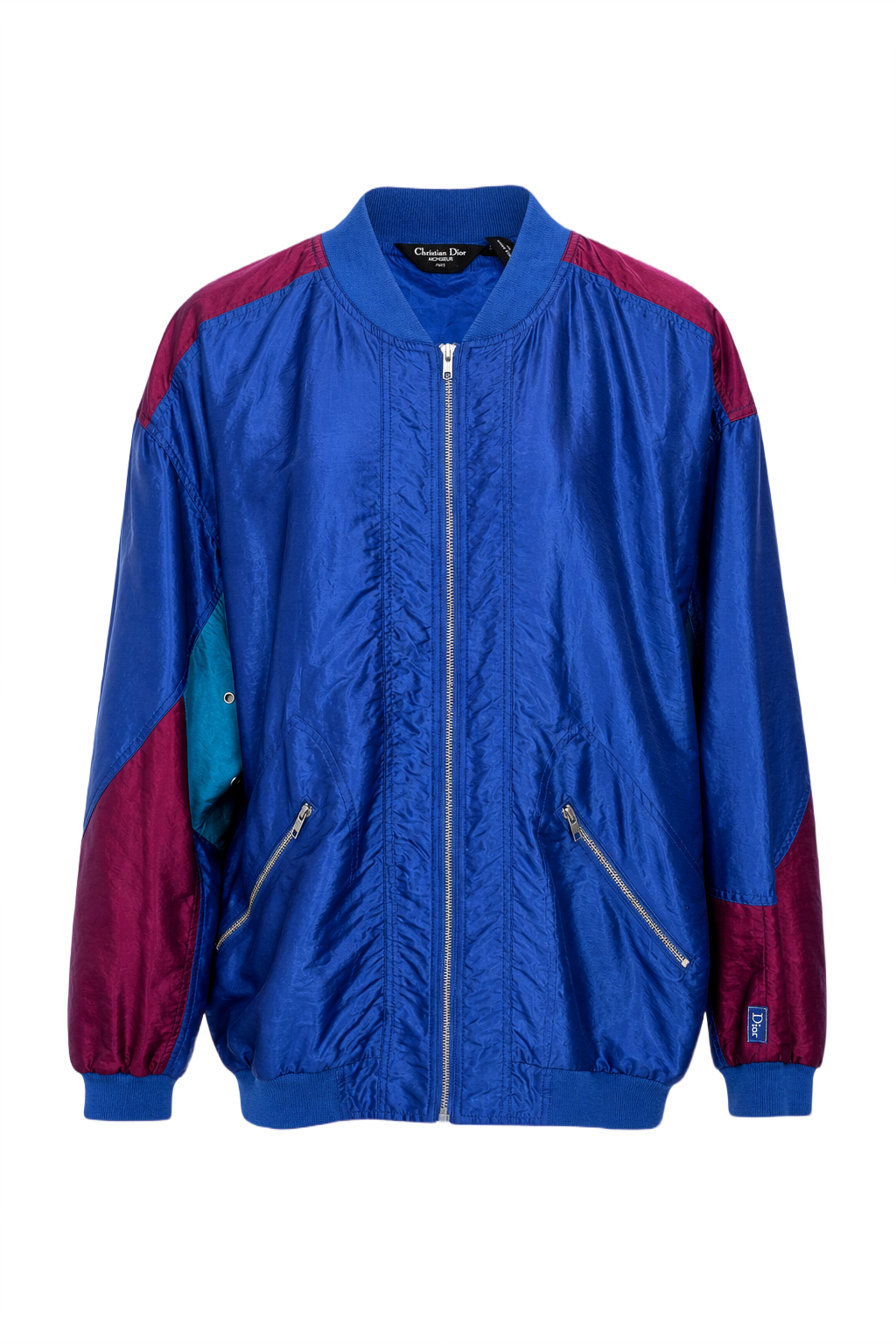 1980s Blue Nylon Jacket - Front View