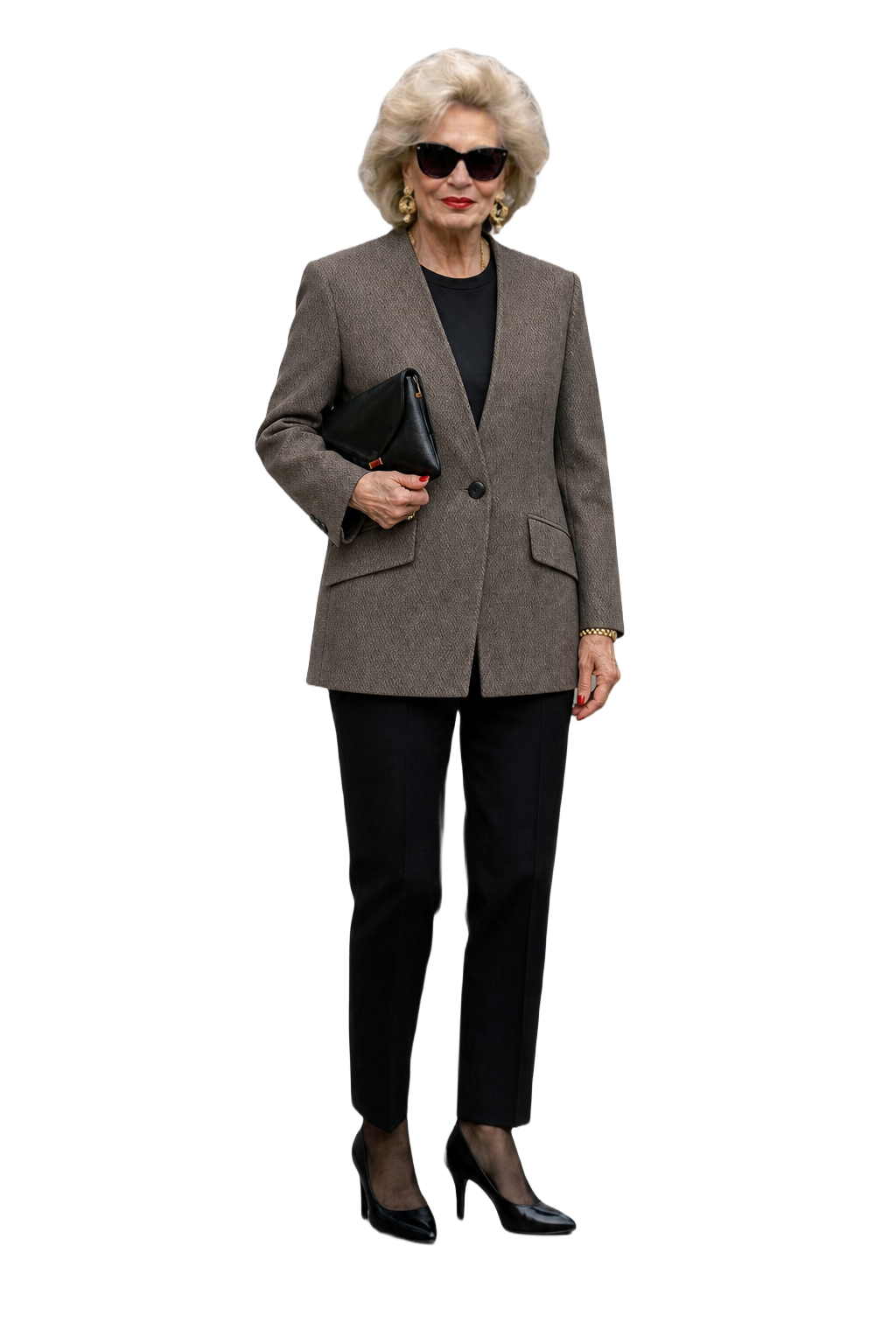 1980s Brown Wool Blazer - Model