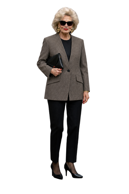 1980s Brown Wool Blazer - Model