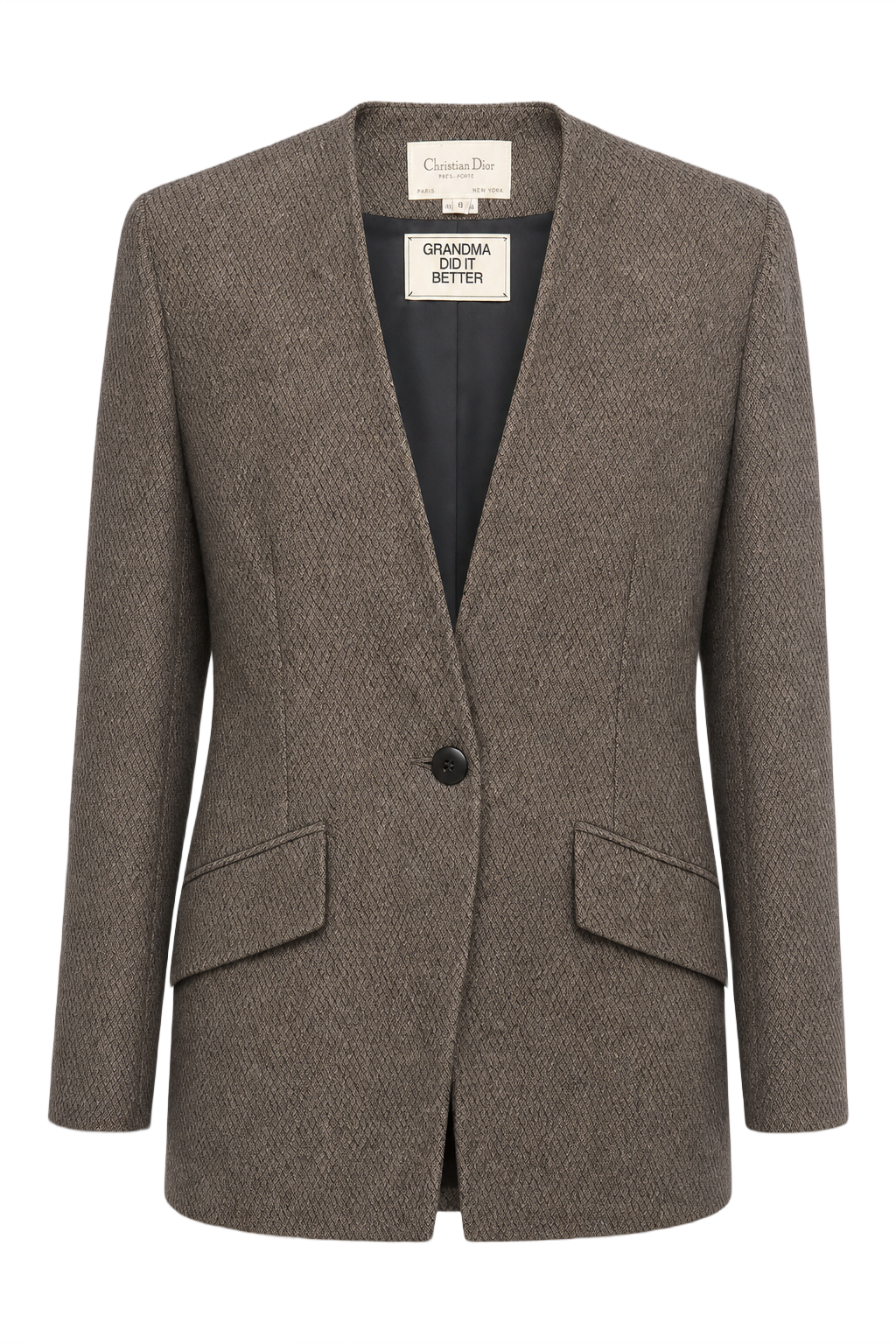 1980s Brown Wool Blazer - Front View