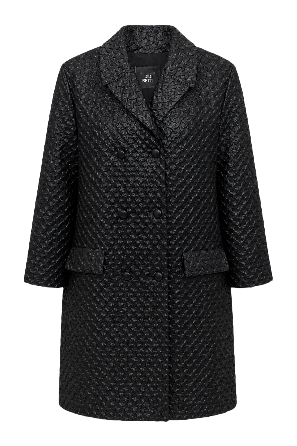 1960s Black Polyester Coat - Front View