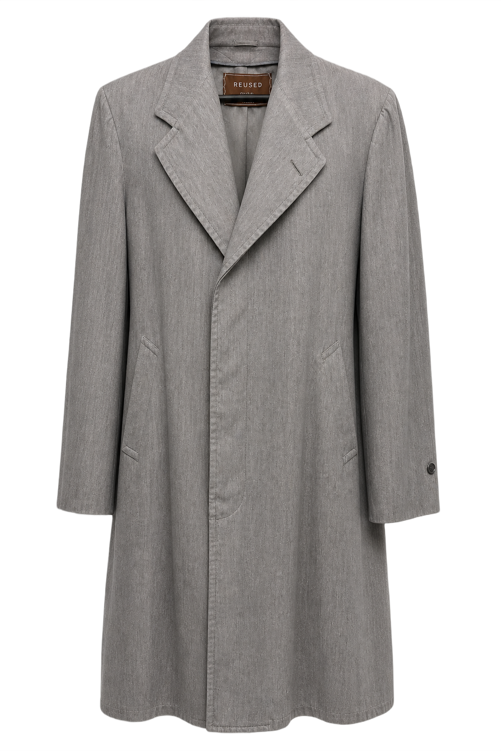 1950s Gray Polyester Coat - Front View