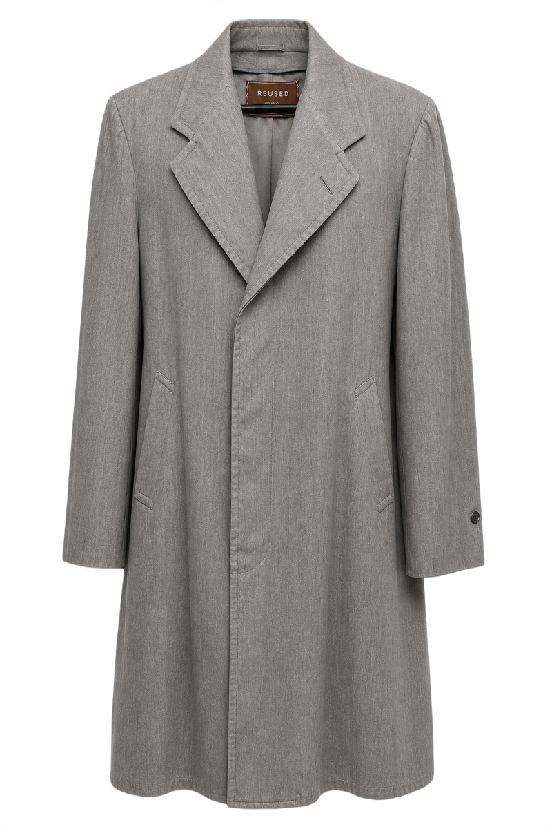 1950s Gray Polyester Coat - Front View