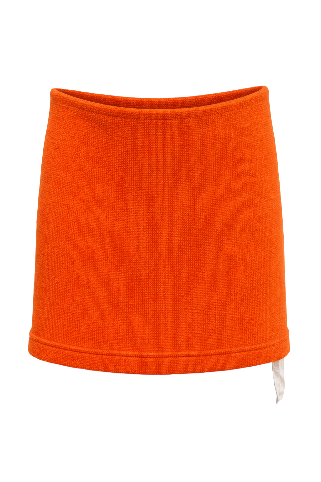 1990s Bright Orange Wool Skirt - Front View
