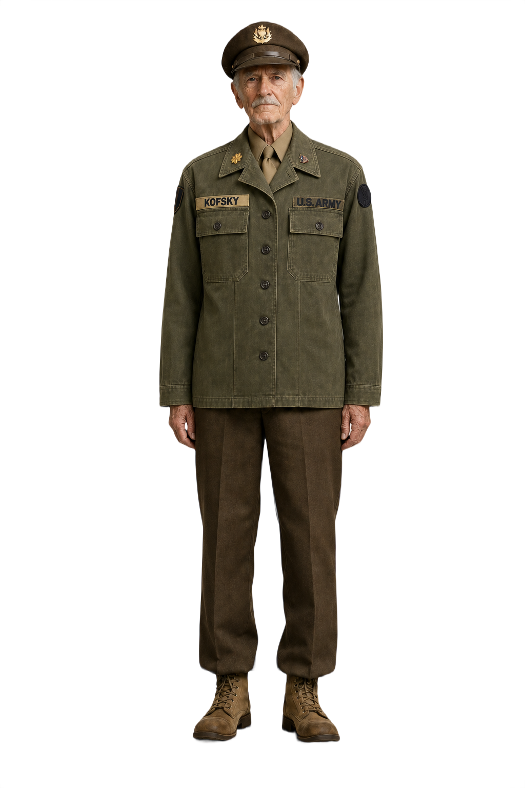 1940s Olive Green Cotton Jacket - Model