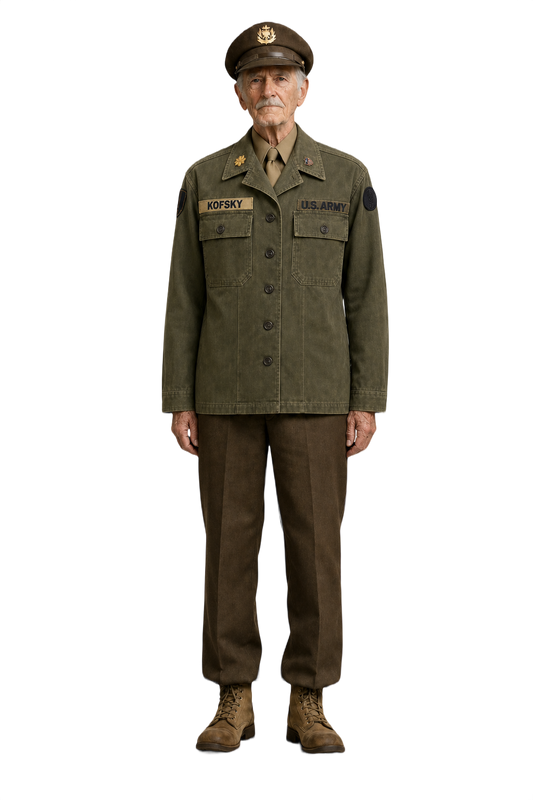 1940s Olive Green Cotton Jacket - Model