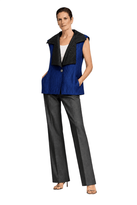 1990s Blue Polyester Vest - Model