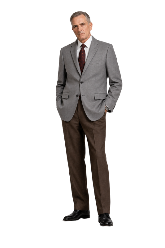 [1970s] Grey Wool Blend Blazer - Model