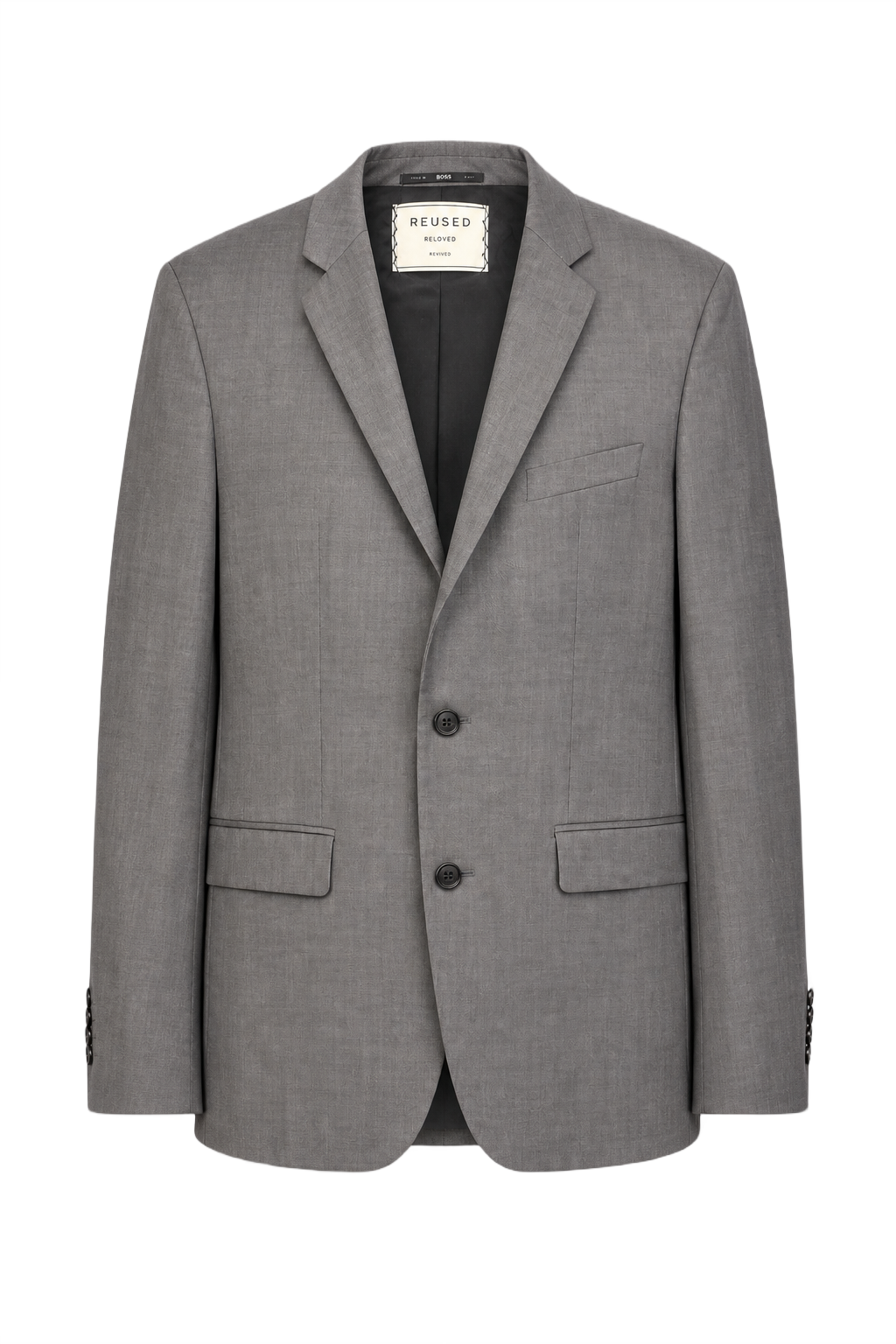 [1970s] Grey Wool Blend Blazer - Front View