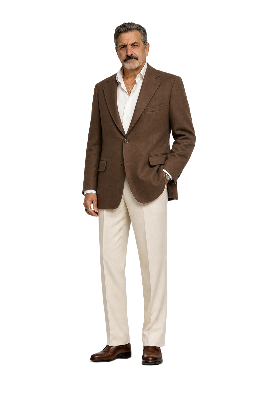 1980s Brown Wool Blazer - Model