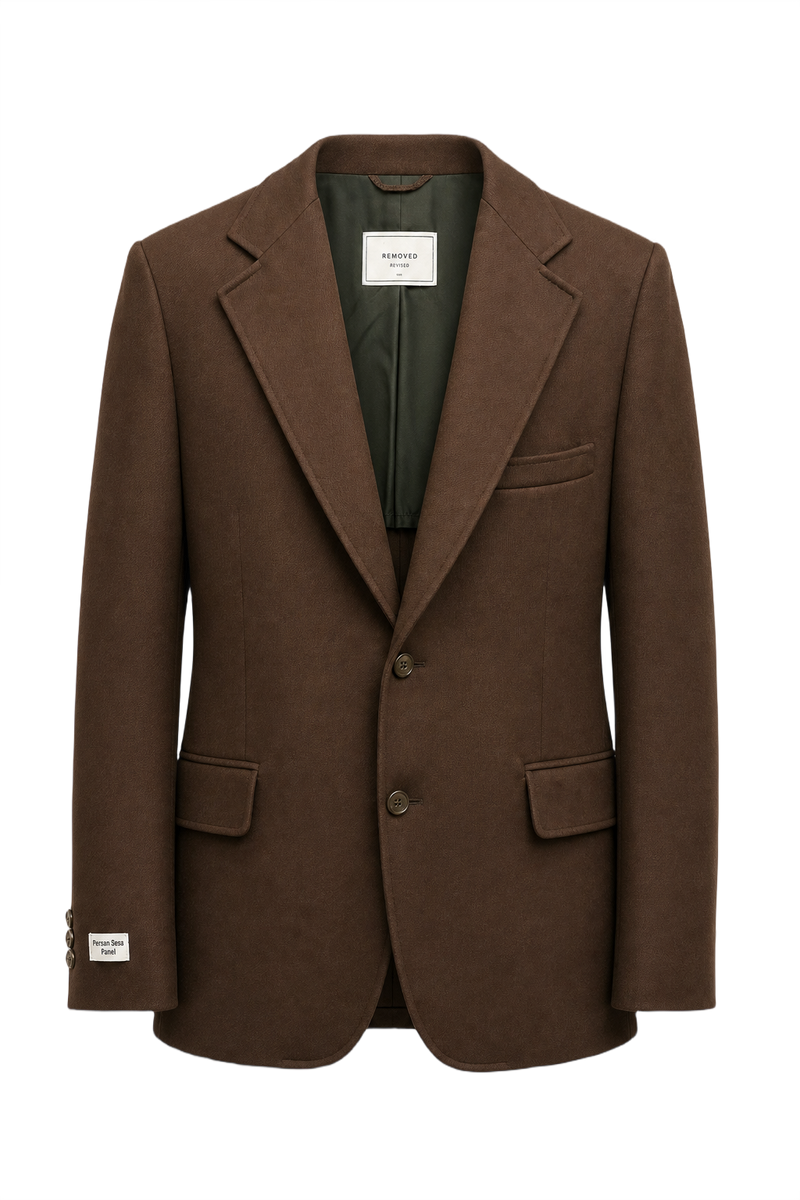 1980s Brown Wool Blazer - Front View