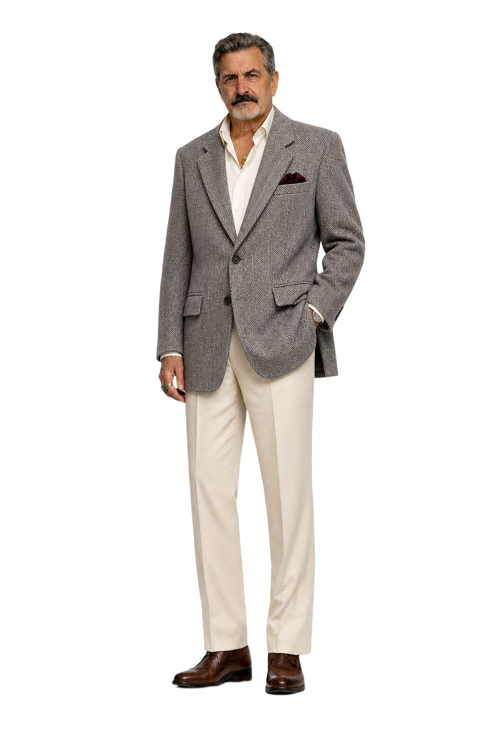 1980s Grey Wool Blazer - Model