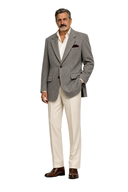 1980s Grey Wool Blazer - Model