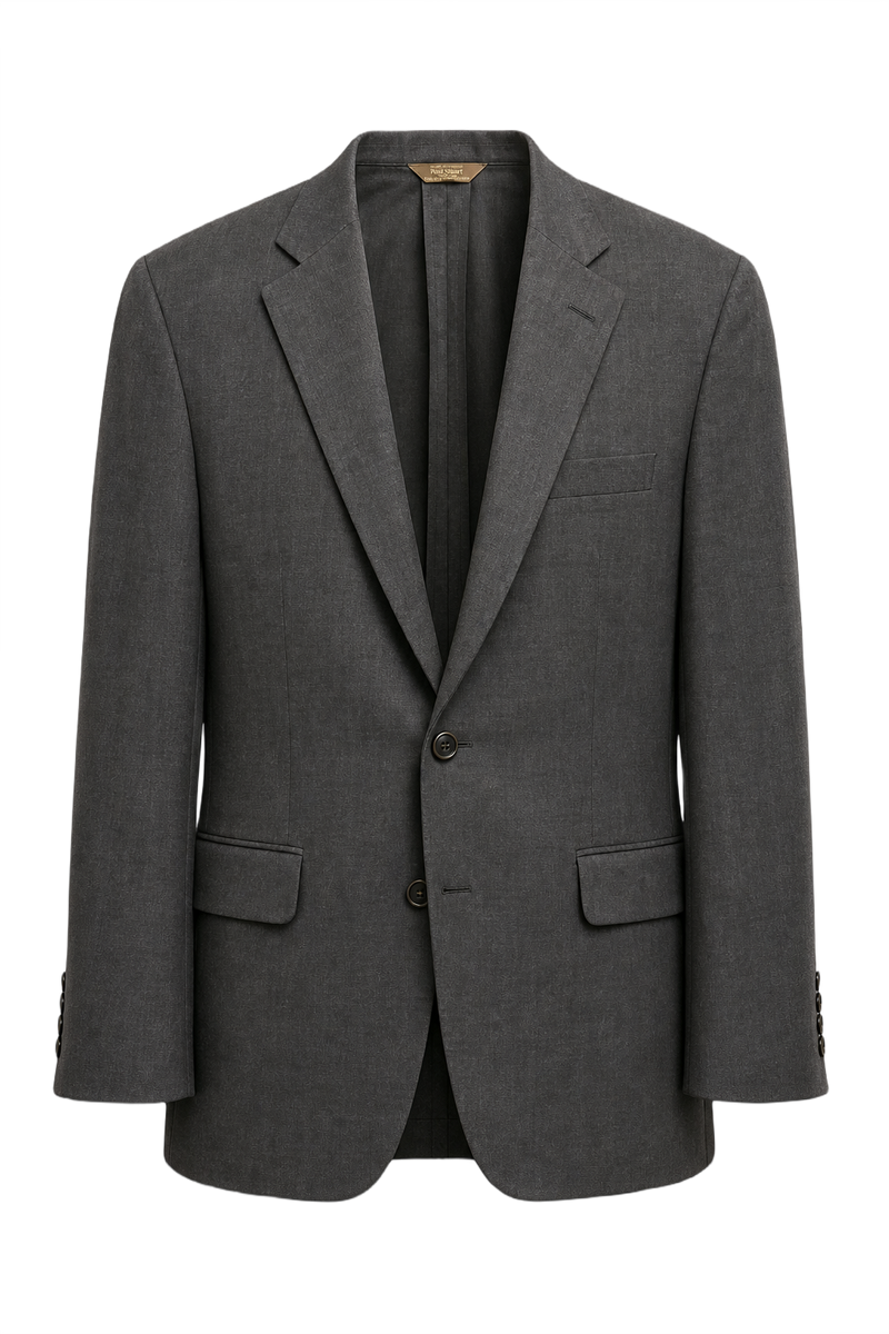 1980s Grey Wool Blazer - Front View