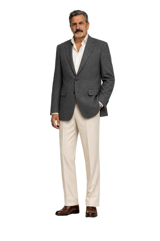 1980s Grey Wool Blazer - Model