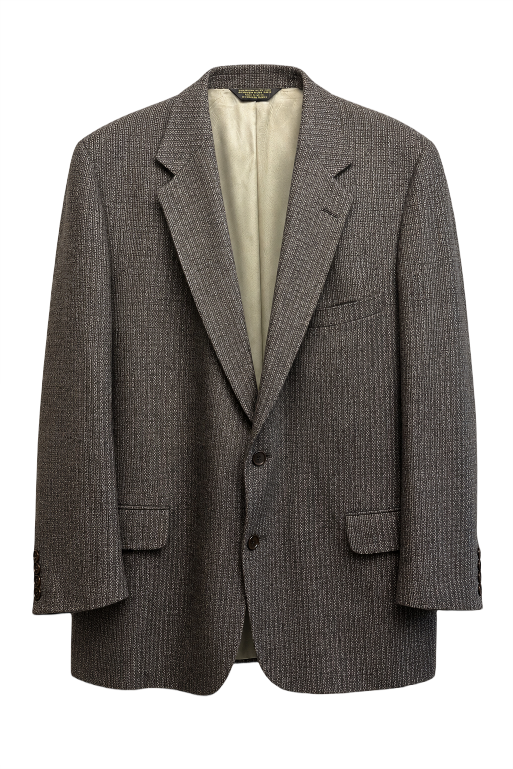 1980s Gray Wool Houndstooth Blazer - Front View