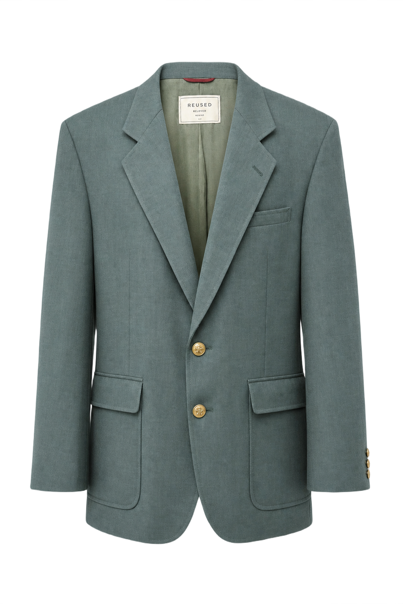 1980s Green Wool Blazer - Front View