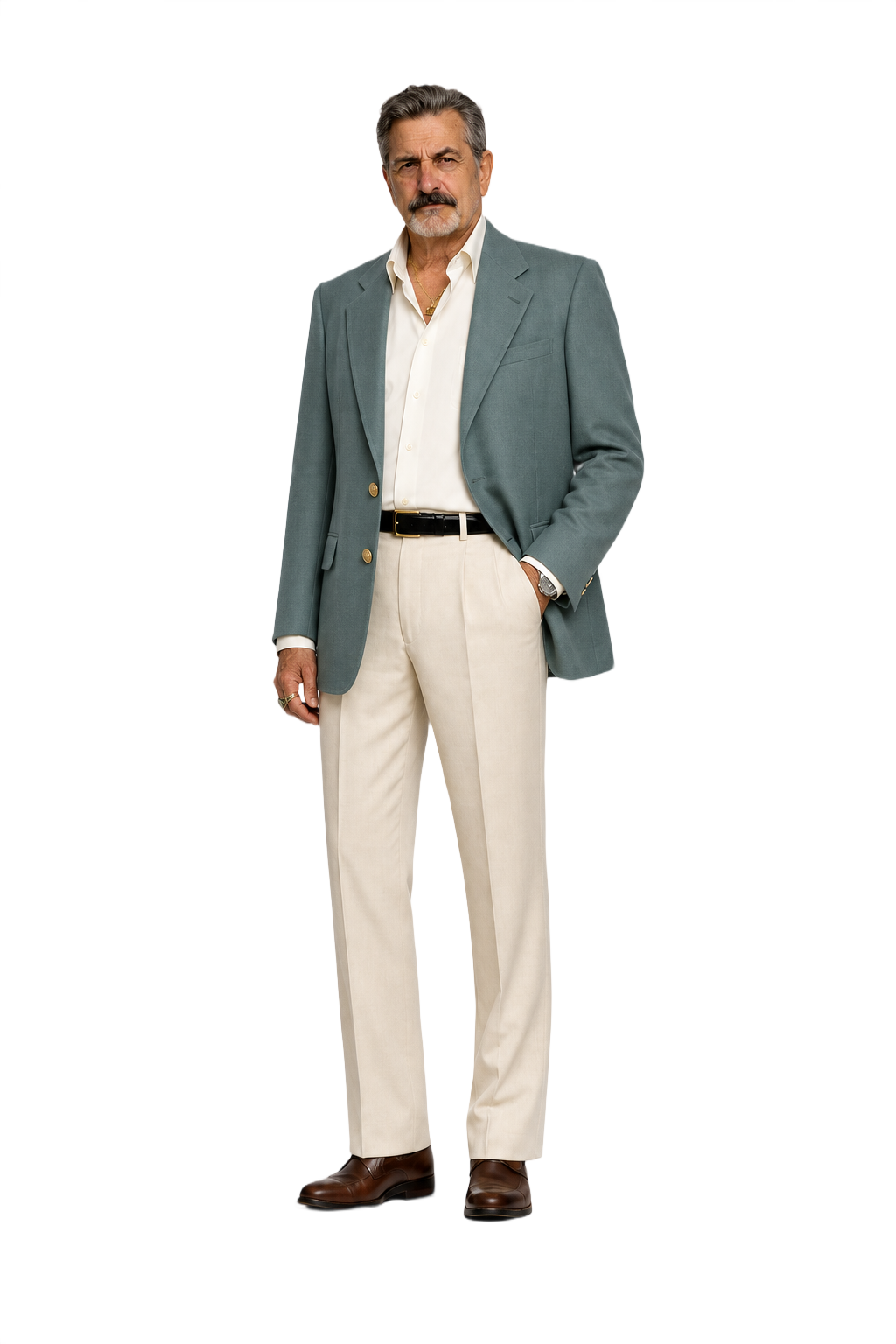 1980s Green Wool Blazer - Model