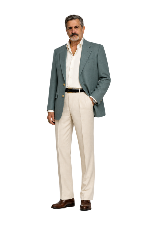 1980s Green Wool Blazer - Model