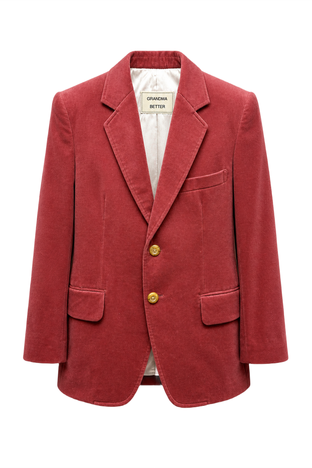 1980s Dusty Rose Cotton Blend Blazer - Front View