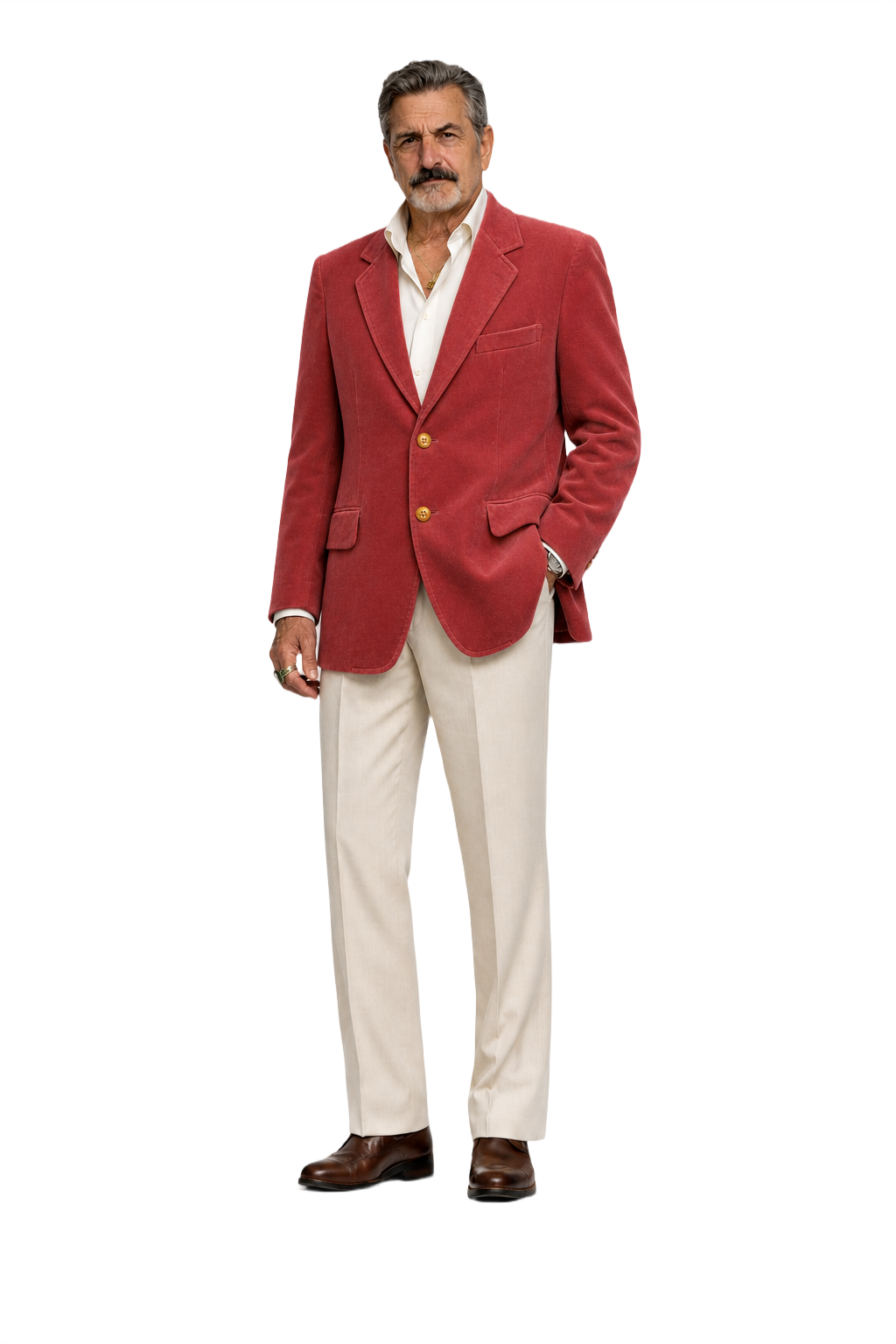 1980s Dusty Rose Cotton Blend Blazer - Model