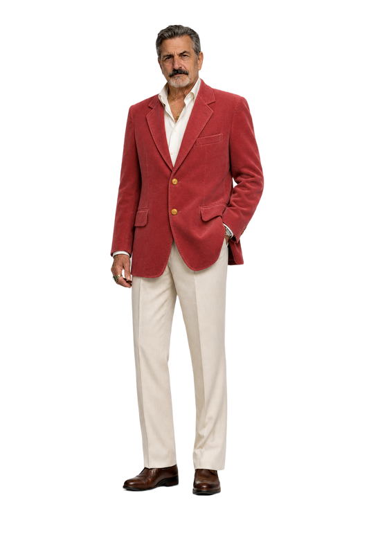 1980s Dusty Rose Cotton Blend Blazer - Model