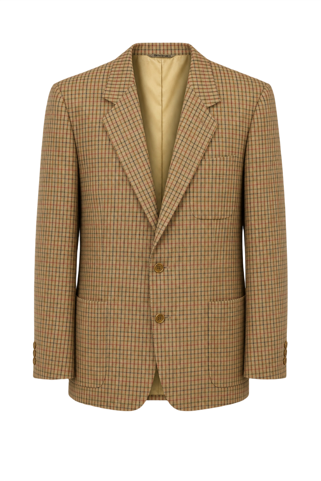 1970s Beige Wool Blazer - Front View