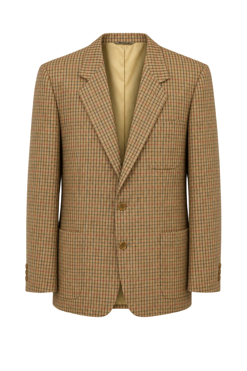1970s Beige Wool Blazer - Front View