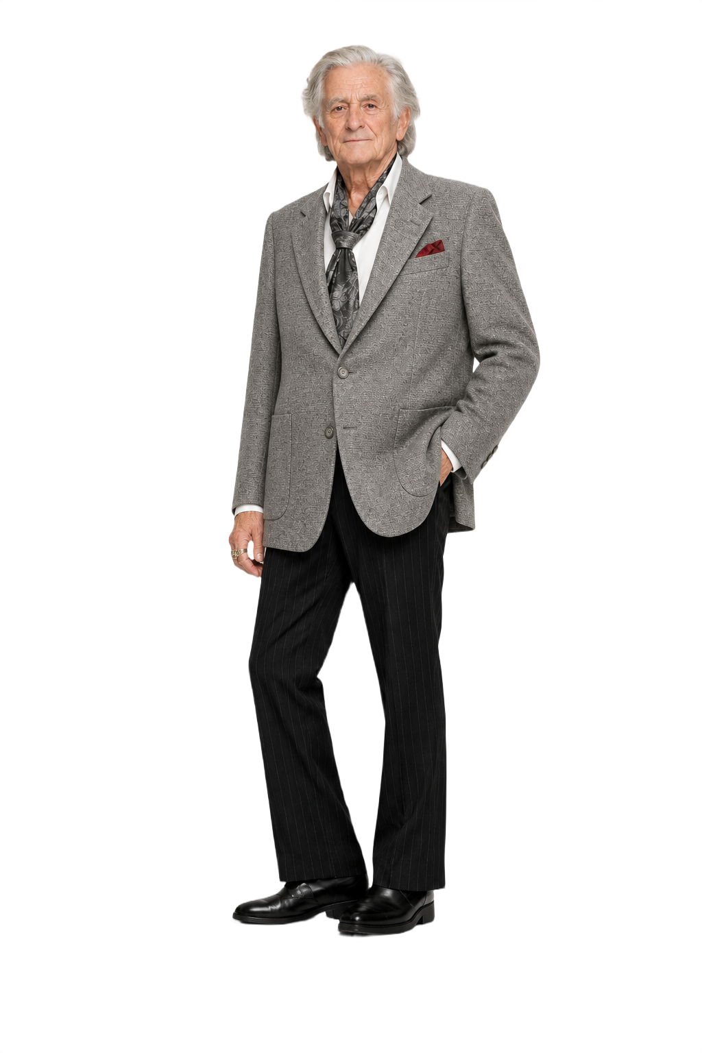 1970s Gray Wool Blazer - Model