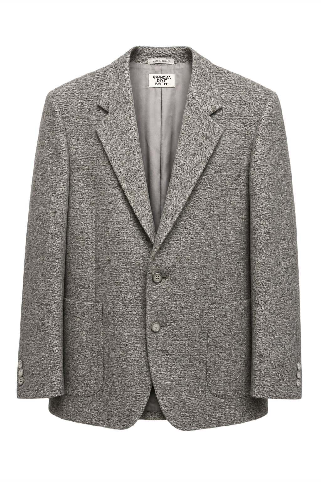 1970s Gray Wool Blazer - Front View
