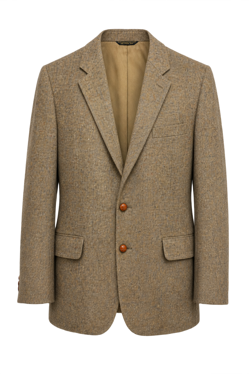 1970s Brown Wool Blazer - Front View