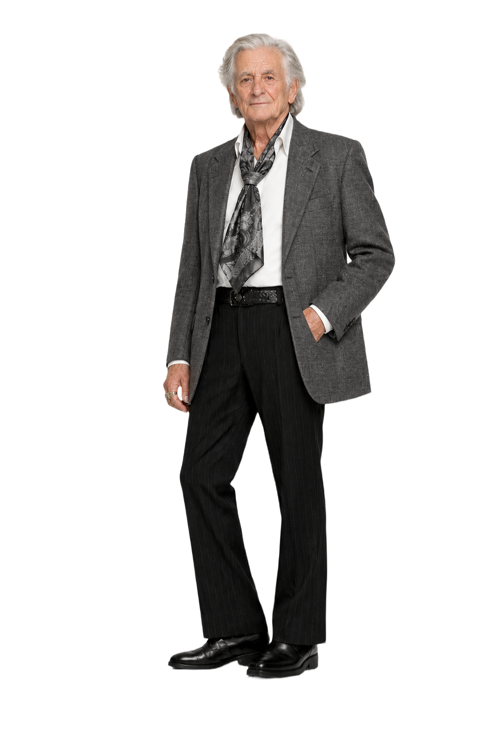 1970s Gray Wool Blend Blazer - Model
