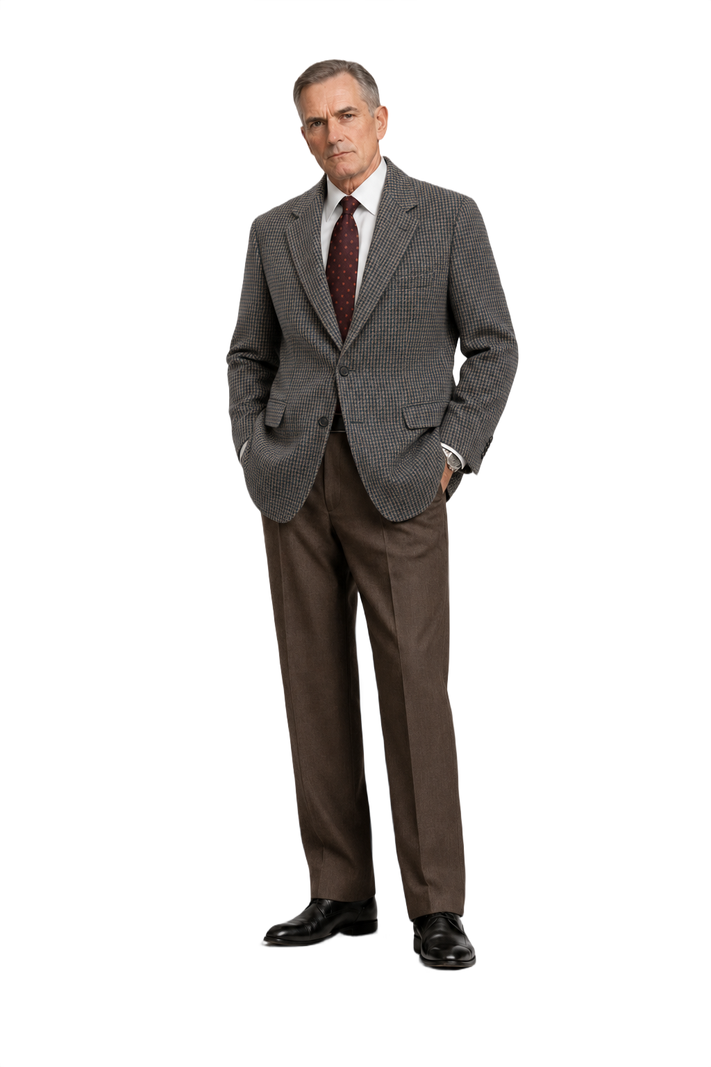 1990s Grey Wool Blend Blazer - Model