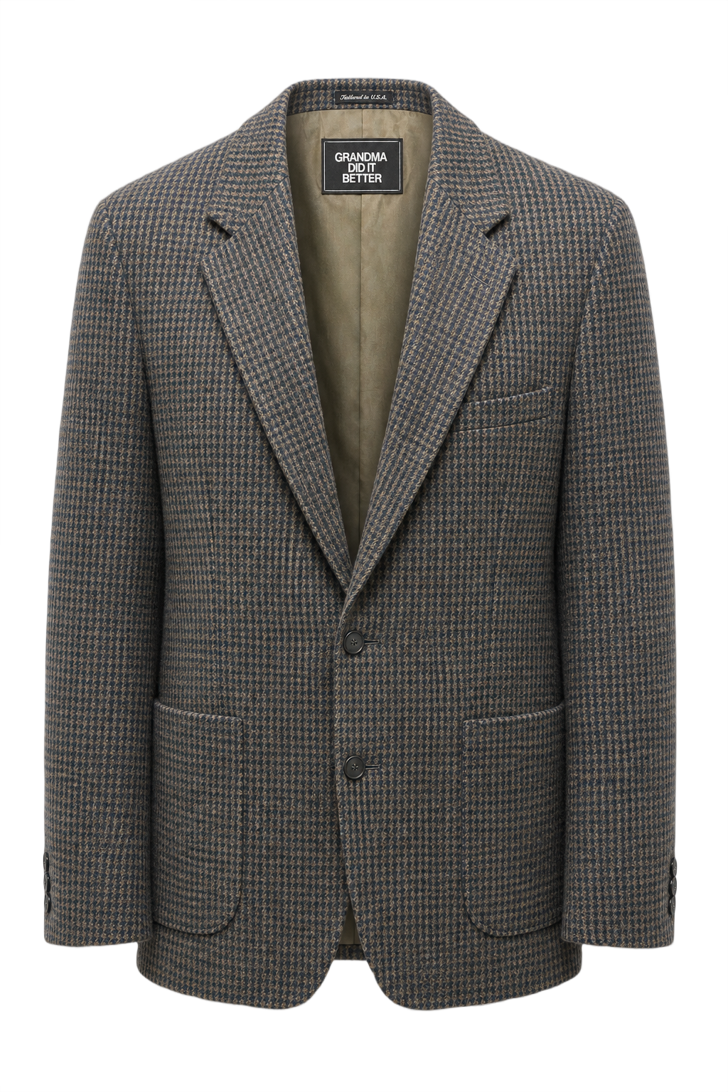 1990s Grey Wool Blend Blazer - Front View
