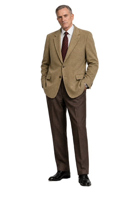 1990s Camel Brown Wool Blazer - Model