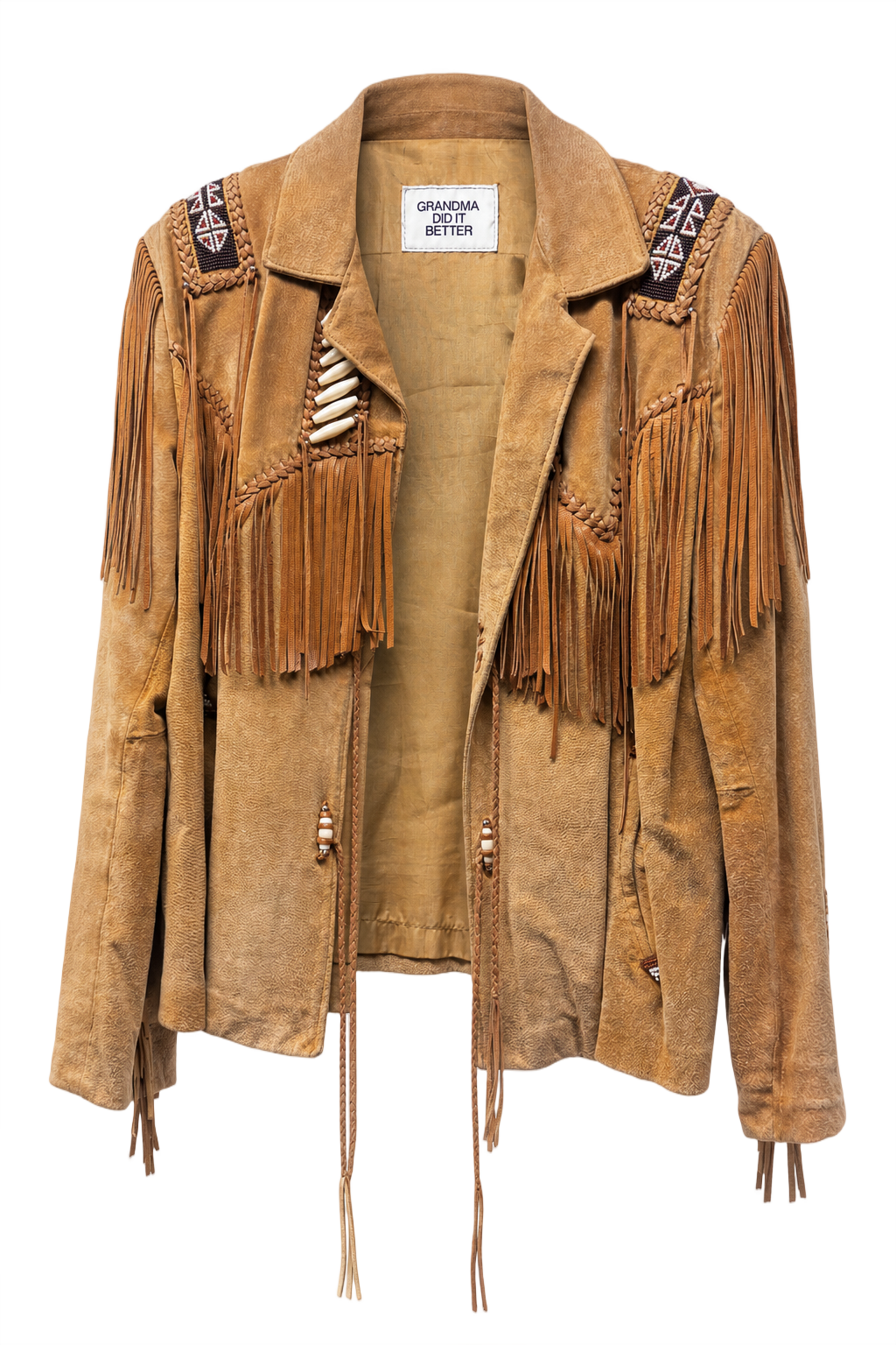 1970s Tan Brown Suede Jacket - Front View