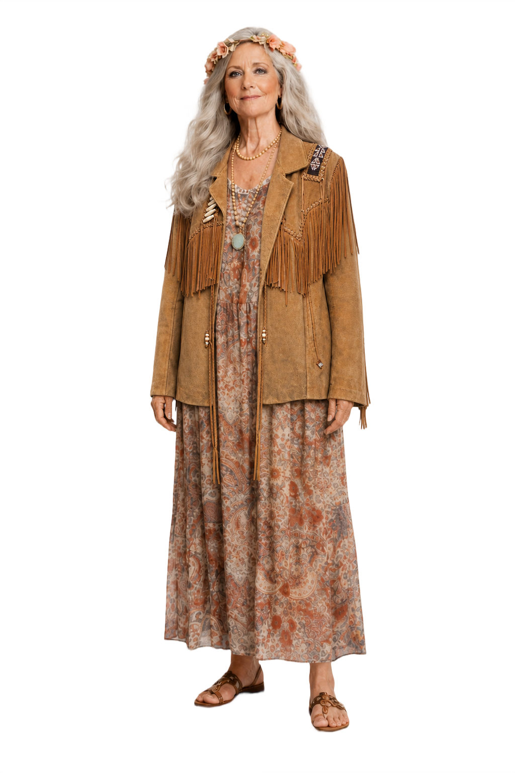 1970s Tan Brown Suede Jacket - Model