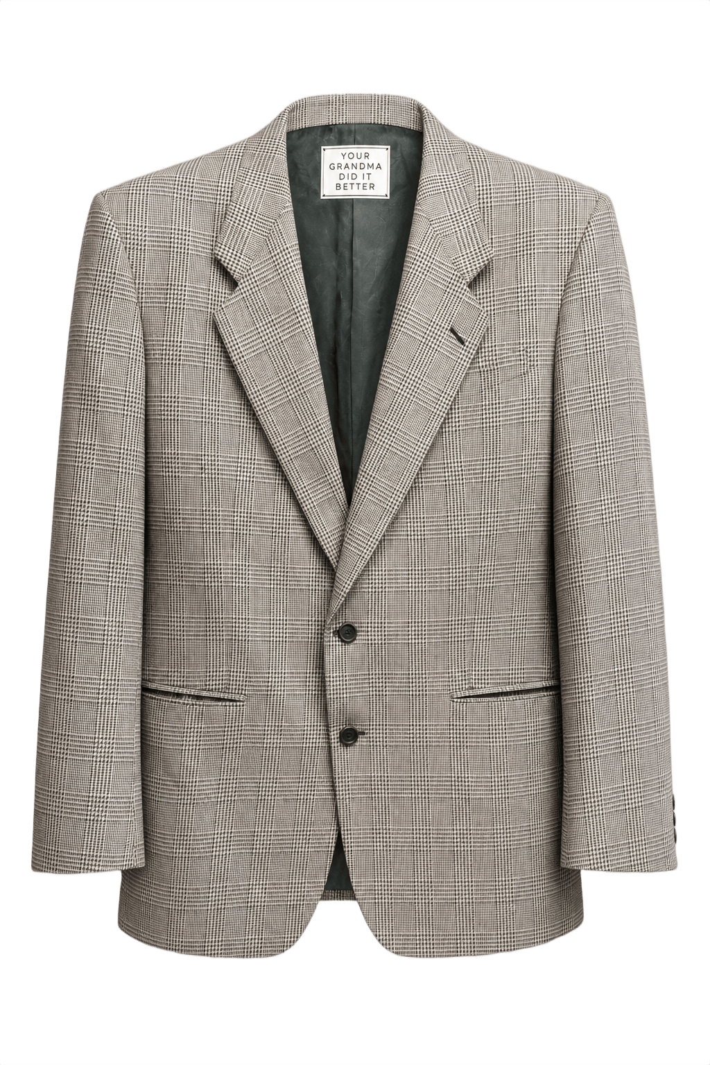 1970s Grey Wool Blazer - Front View
