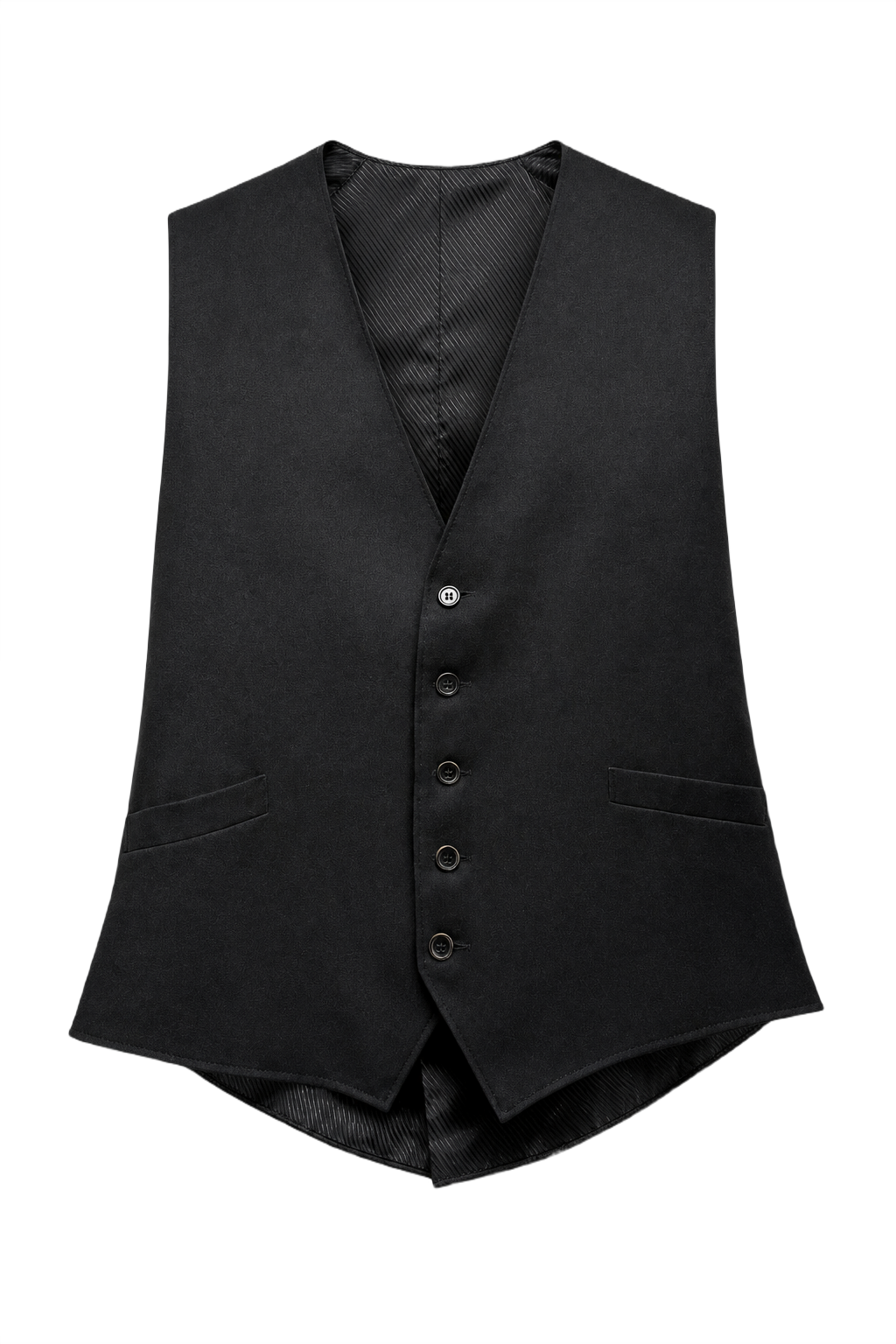 1990s Black Wool Vest - Front View