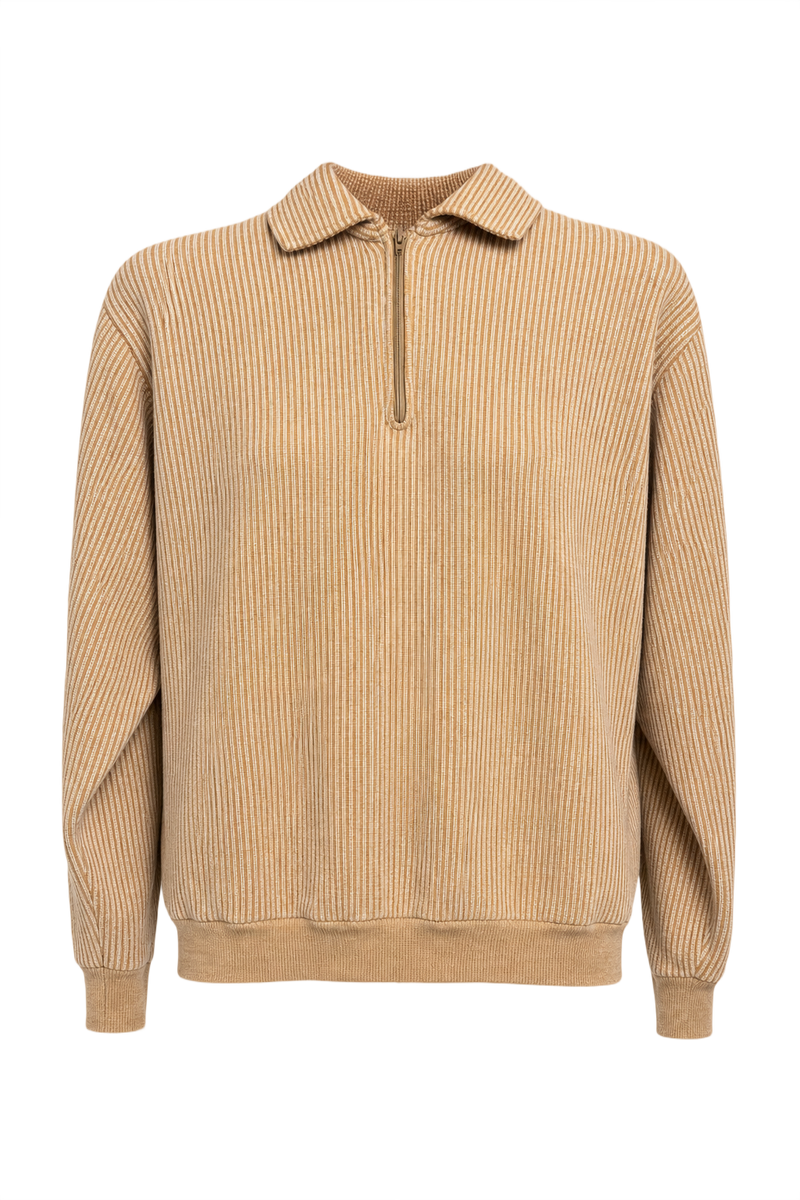 1970s Beige Wool Blend Sweater - Front View
