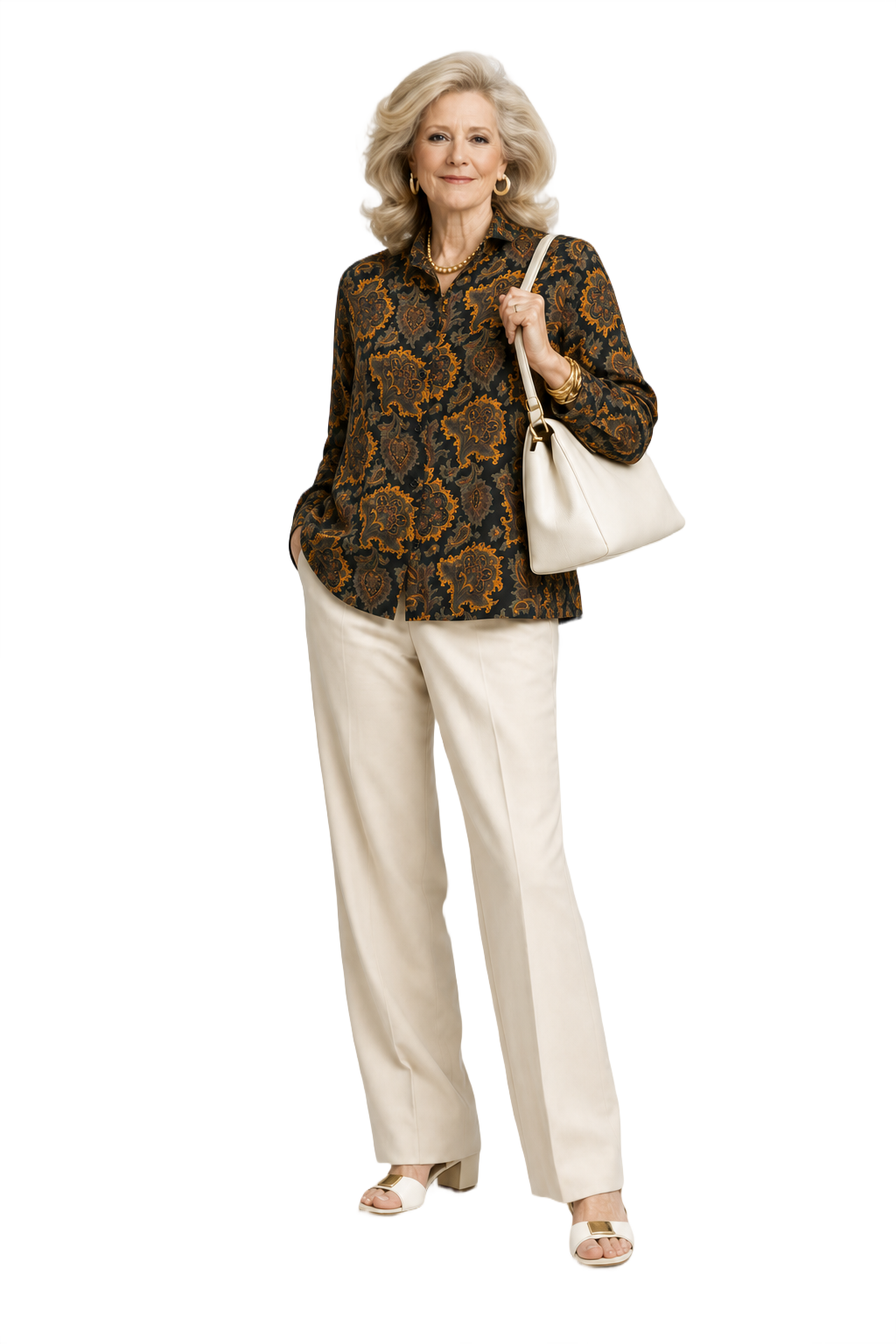 1970s Black Synthetic Blend Blouse - Model