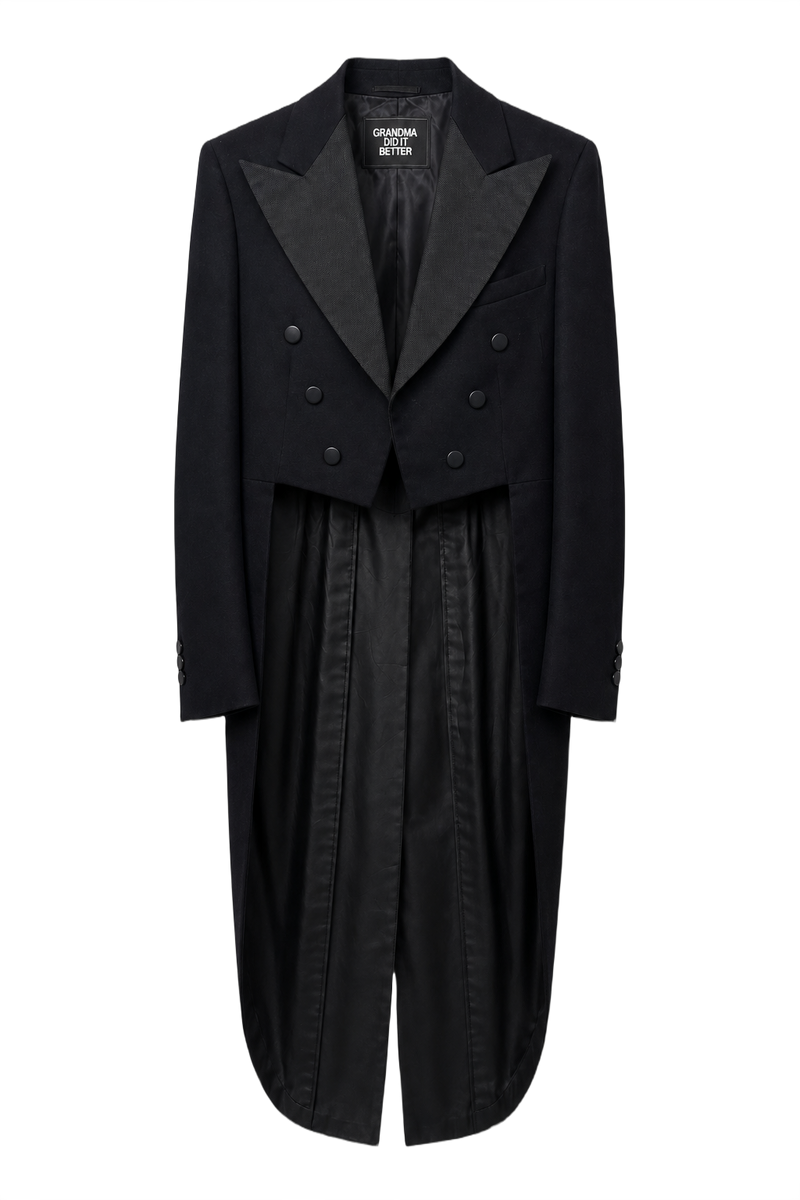1950s Black Wool Tuxedo - Front View