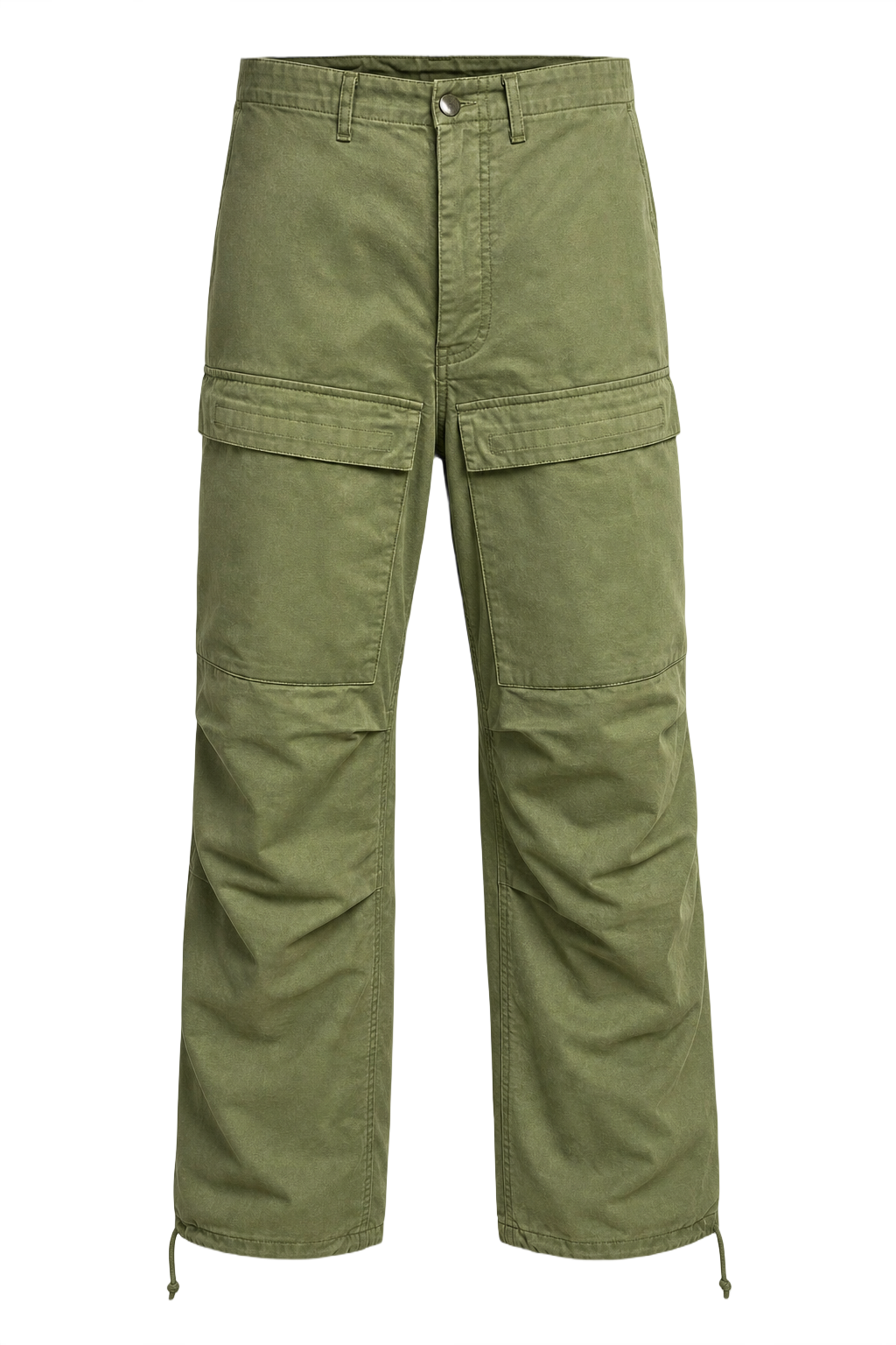 1940s Olive Green Cotton Pants - Front View