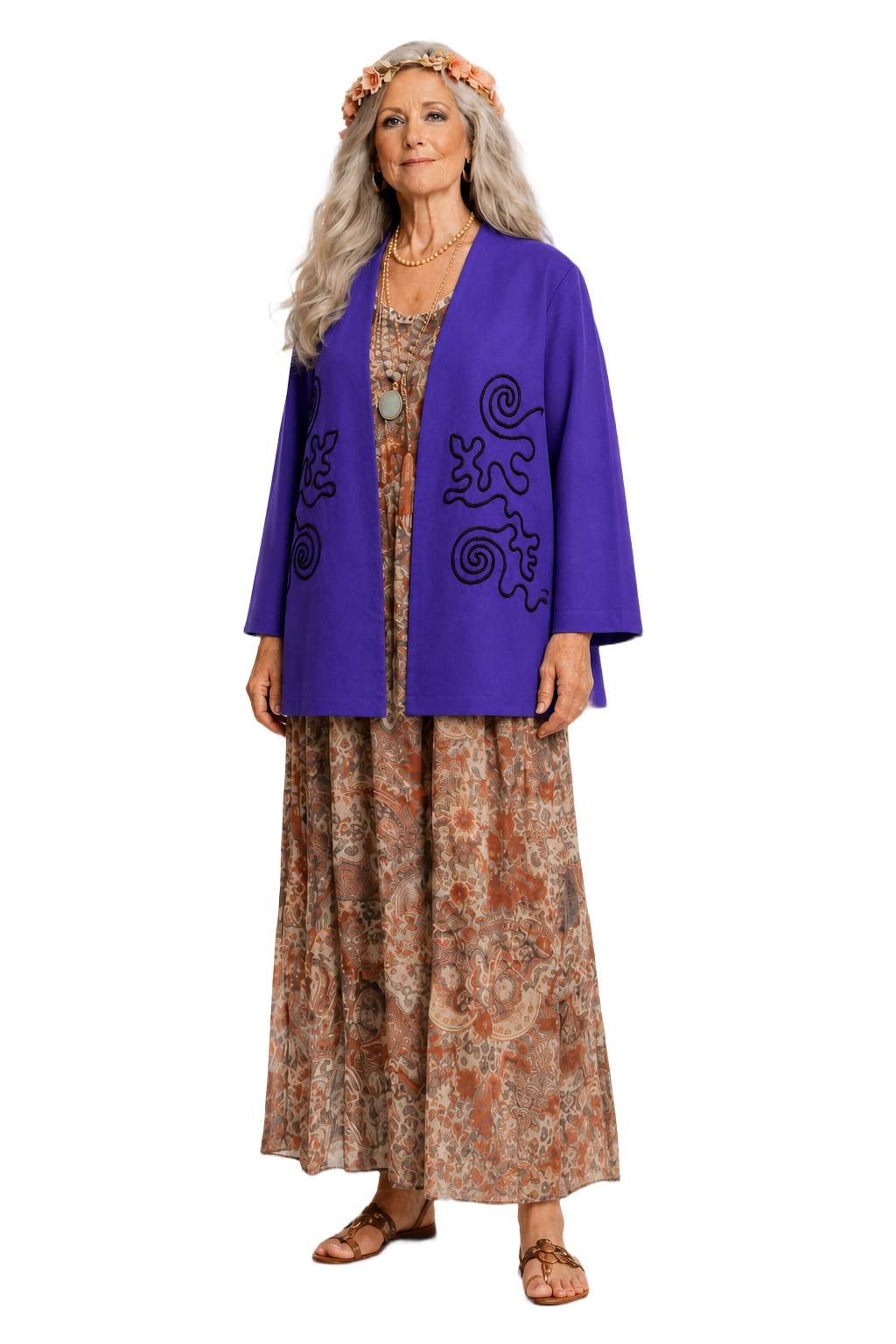 1970s Purple Cotton Blend Jacket - Model
