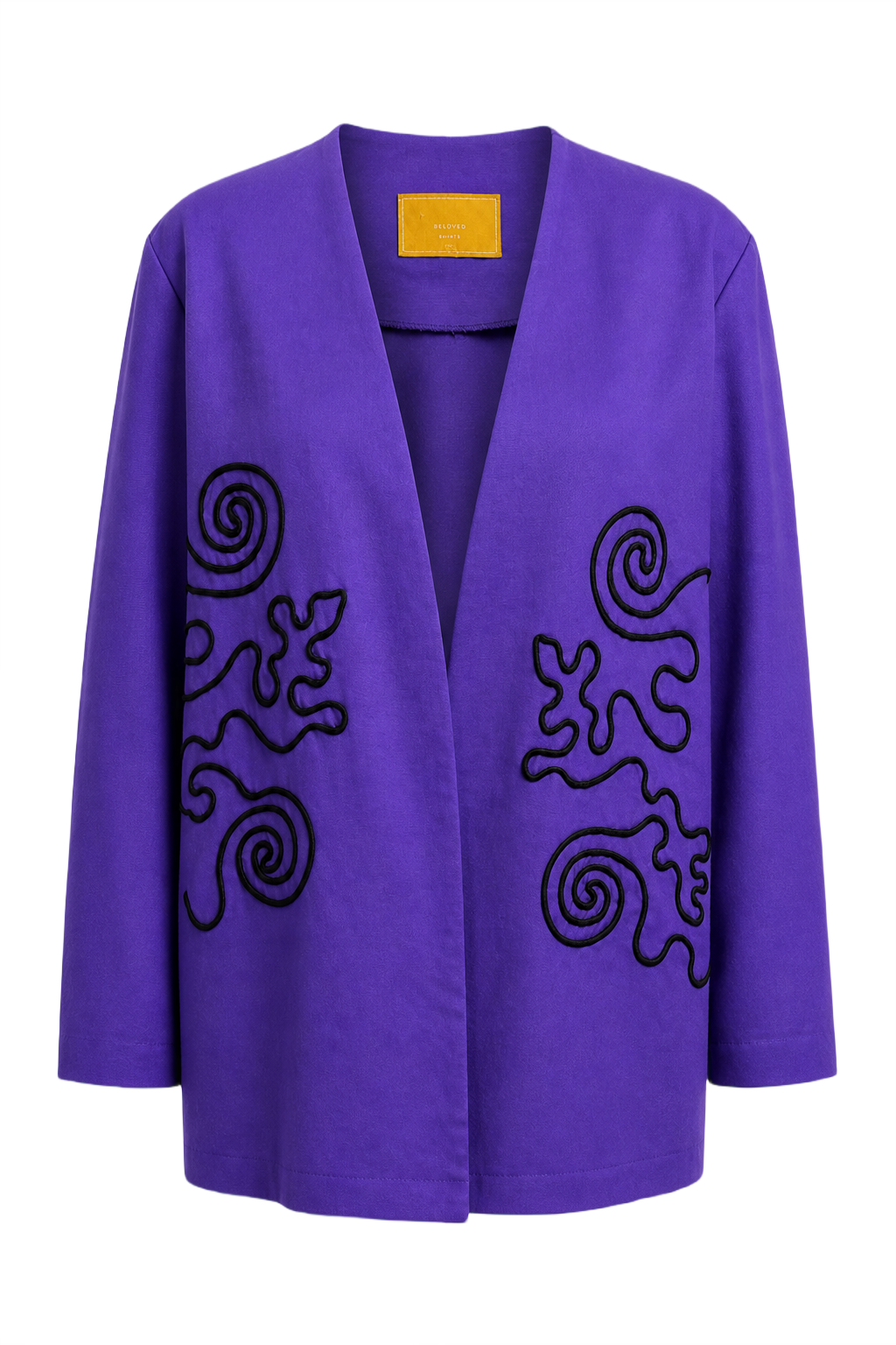 1970s Purple Cotton Blend Jacket - Front View