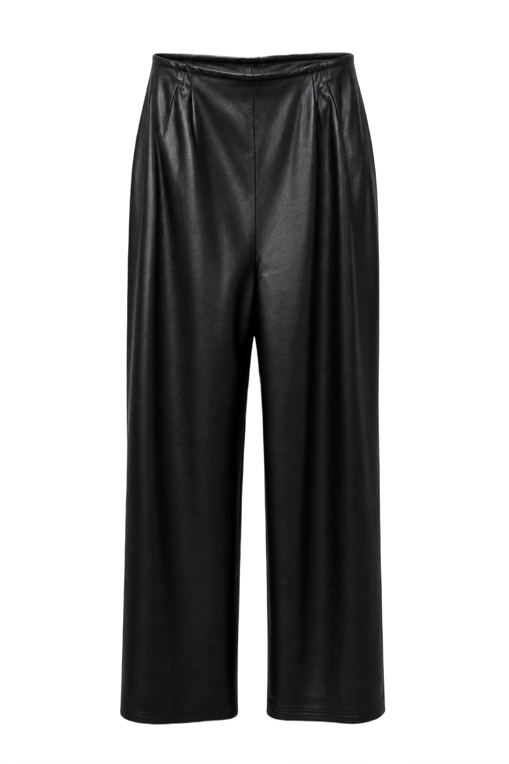 1990s Black Leather Pants - Front View